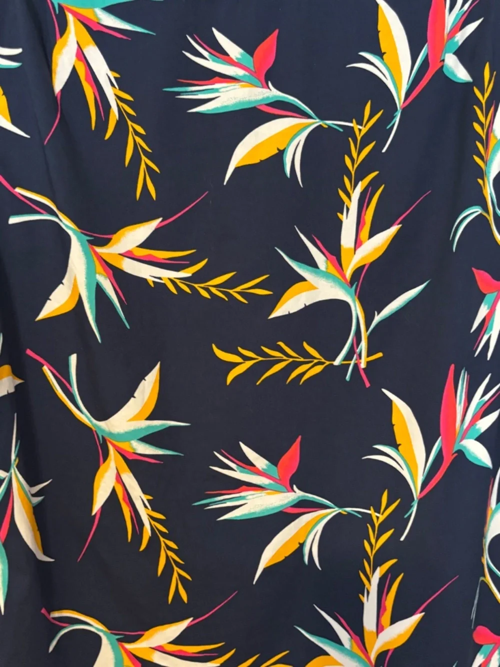 J.Crew Slim Fit Tropical Floral Button Shirt Navy Short Sleeve Men M